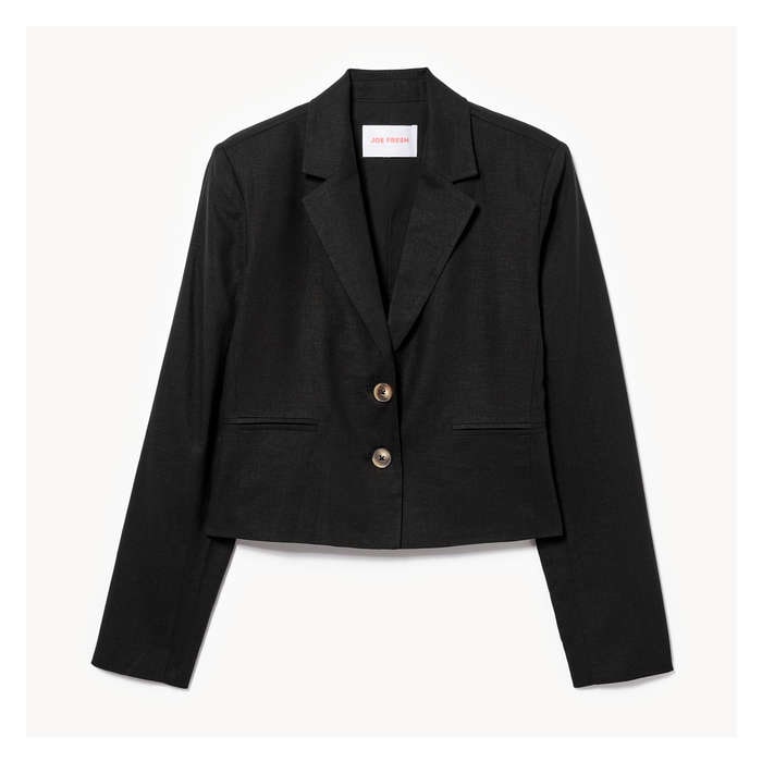 Women's Linen Blend Crop Blazer